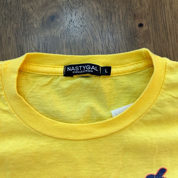 NWOT NastyGal Sorrento Orange Graphic Baby Fit T-shirt Size L - Picture 4 of 6